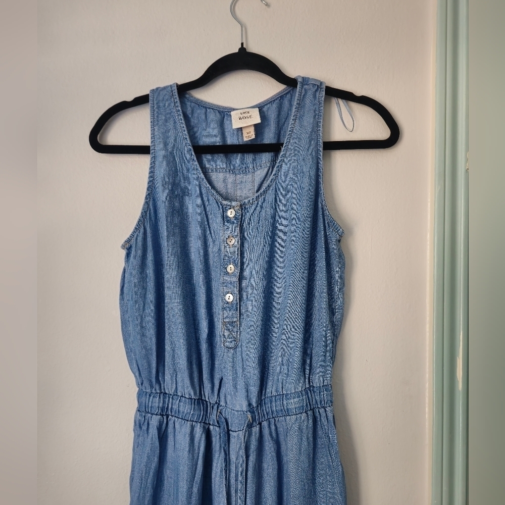 Knox Rose M Women's Jumpsuit Romper Blue Denim Tank Sleeveless Size Xs - Picture 7 of 12